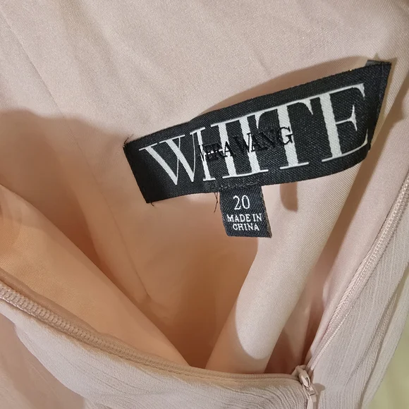 Vera Wang White Davids Bridal 20 Long Blush Dusty Rose Chiffon Dress Cross Back - Picture 12 of 15